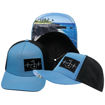Golf - 5 Panel - Structured - Slate Blue / Black - Laser Mesh (Unisex)
