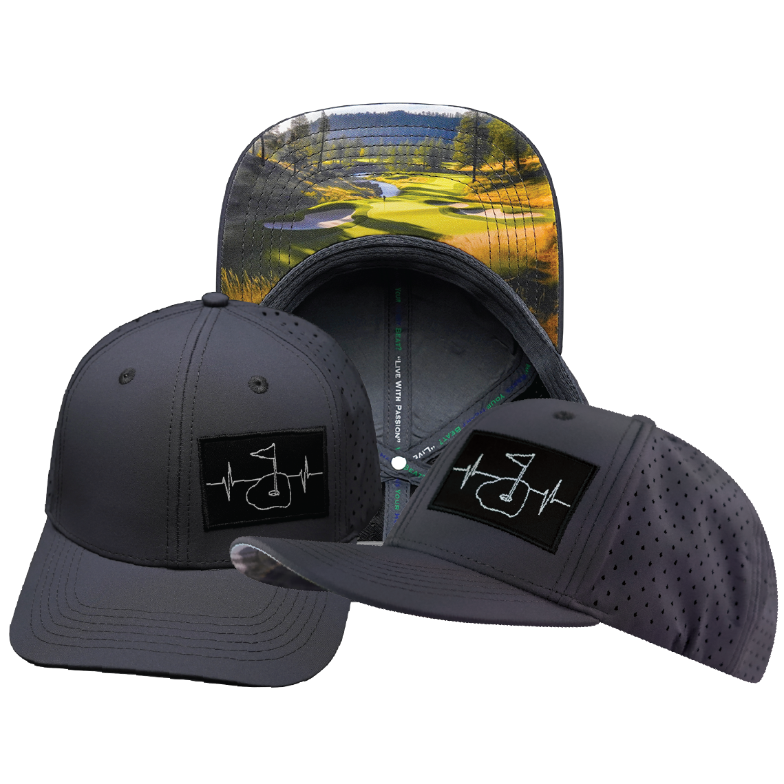 Golf - 6 Panel - Charcoal - Laser Mesh (Unisex)