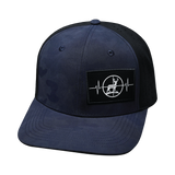 Hunting - 6 Panel - Soft Blue Camo / Black - Laser Mesh (Unisex)