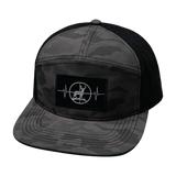 Hunting - 7 Panel - Soft Mocha Camo / Black - Laser Mesh (Unisex)
