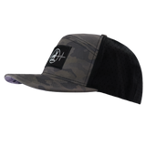 Hunting - 7 Panel - Soft Mocha Camo / Black - Laser Mesh (Unisex)