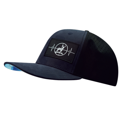 Hunting - 6 Panel - Soft Blue Camo / Black - Laser Mesh (Unisex)