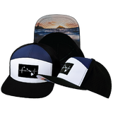 Hawaii - 7 Panel - Black / White / Navy - Laser Mesh (Unisex)