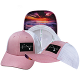 Hawaii - 6 Panel - Shallow Fit - Pony Tail - Pink / White - Laser Mesh (Unisex)