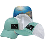 Hawaii - 6 Panel - Shallow Fit - Pony Tail - Teal / White - Laser Mesh (Unisex)