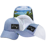 Hawaii - 6 Panel - Shallow Fit - Pony Tail - Light Blue / White - Laser Mesh (Unisex)