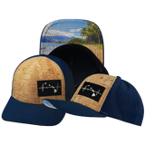 Hawaii - 6 Panel - Cork - Navy - Laser Mesh (Unisex)
