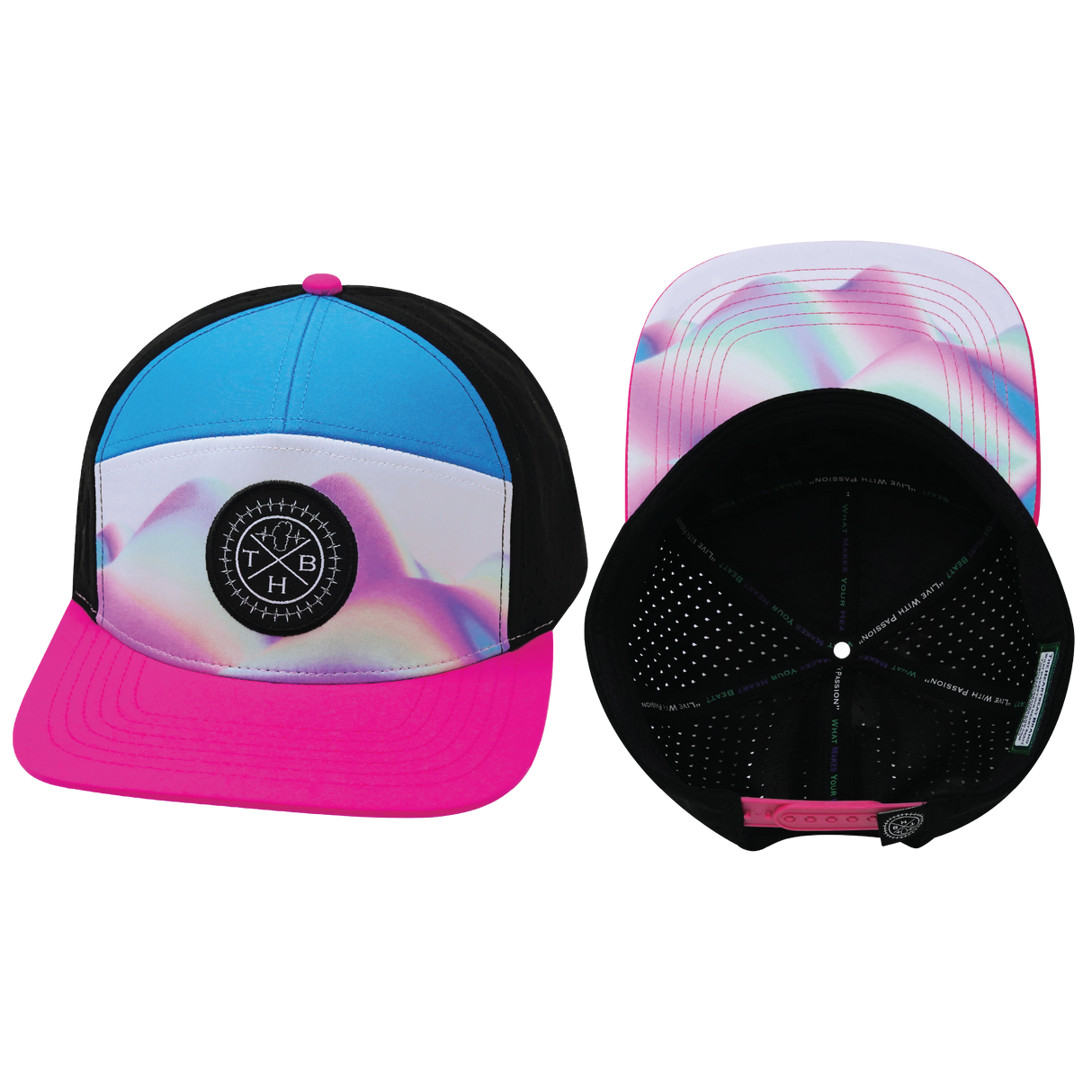 **YOUTH** THB  - 7 Panel - Holograph - Neon Pink / Neon Blue / Black (Unisex)