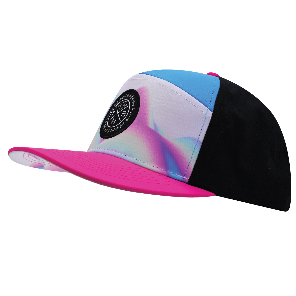 **YOUTH** THB  - 7 Panel - Holograph - Neon Pink / Neon Blue / Black - Laser Mesh (Unisex)