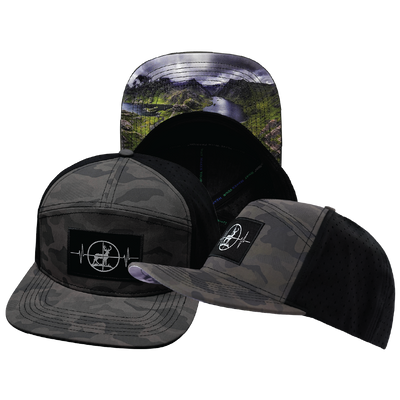 Hunting - 7 Panel - Soft Mocha Camo / Black - Laser Mesh (Unisex)