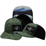 Hunting - 6 Panel - Soft Teal Camo / Black - Laser Mesh (Unisex)