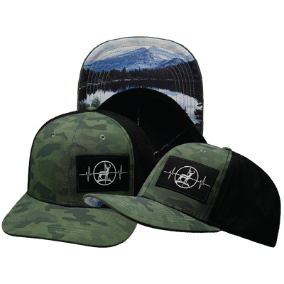 Hunting - 6 Panel - Soft Teal Camo / Black - Laser Mesh (Unisex)
