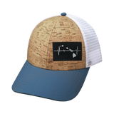 Hawaii - 6 Panel - Shallow Fit - Cork - Sea Blue / White - Trucker Mesh (Unisex)