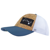 Hawaii - 6 Panel - Shallow Fit - Cork - Sea Blue / White - Trucker Mesh (Unisex)