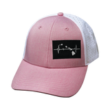 Hawaii - 6 Panel - Shallow Fit - Pony Tail - Pink / White - Laser Mesh (Unisex)