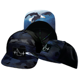 Idaho - 7 Panel - Navy Camo / Black - Laser Mesh (Unisex)
