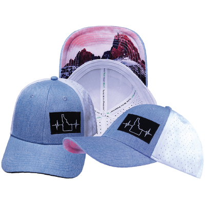 Idaho - 6 Panel - Shallow Fit - Pony Tail - Light Blue / White - Laser Mesh (Unisex)