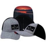 Idaho - 6 Panel - Shallow Fit - Pony Tail - Heather Gray / Black - Laser Mesh (Unisex)