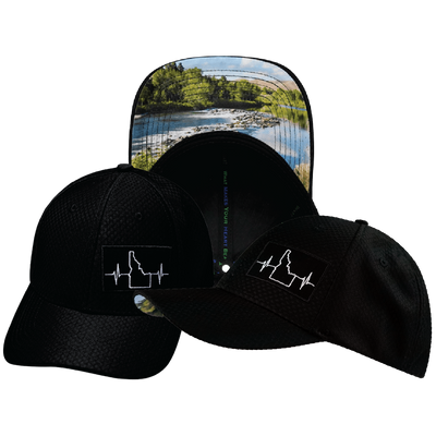 Idaho - 6 Panel - AirMesh - Athletic Fit - Black - Fabric Back (Unisex)
