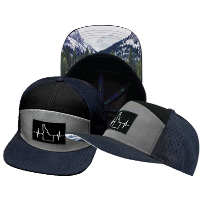 Idaho - 7 Panel - Navy / Gray / Black - Laser Mesh (Unisex)