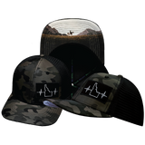 Idaho - 6 Panel - Tan Camo / Black - Laser Mesh (Unisex)