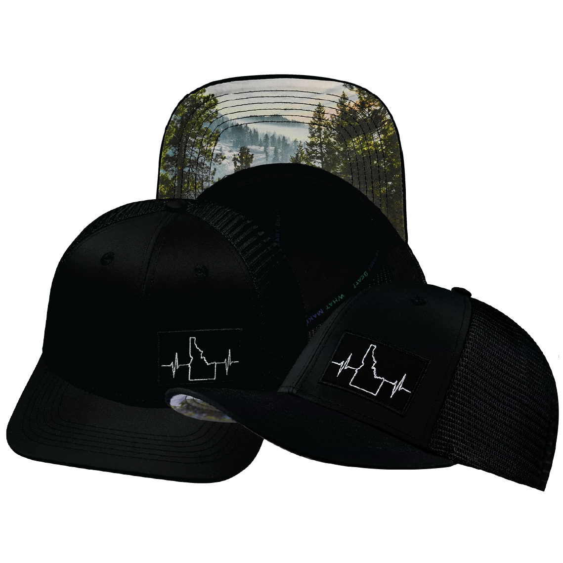 Idaho - 6 Panel - Black - Trucker Mesh (Unisex)