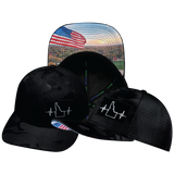 Idaho - 6 Panel - Black Camo / Black  - Trucker Mesh (Unisex)