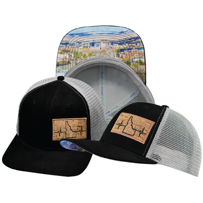 Idaho - 6 Panel - Suede - Black / Gray - Trucker Mesh (Unisex)