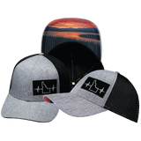 Idaho - 6 Panel - Shallow Fit - Heather Gray / Black - Trucker Mesh (Unisex)