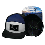 Nevada - 7 Panel - Black / White / Navy (Unisex)