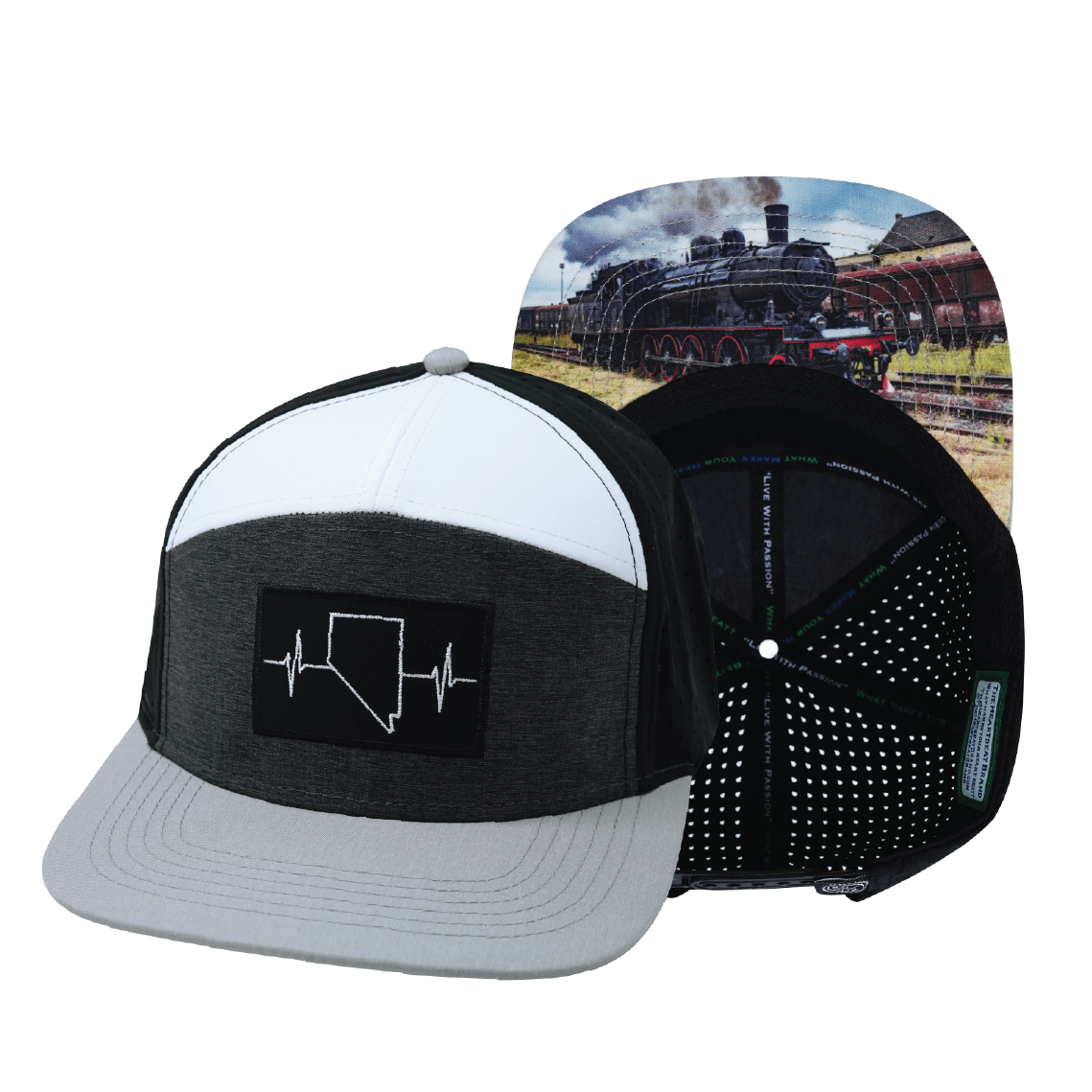 Nevada - 7 Panel - Gray / Charcoal / White / Black (Unisex)