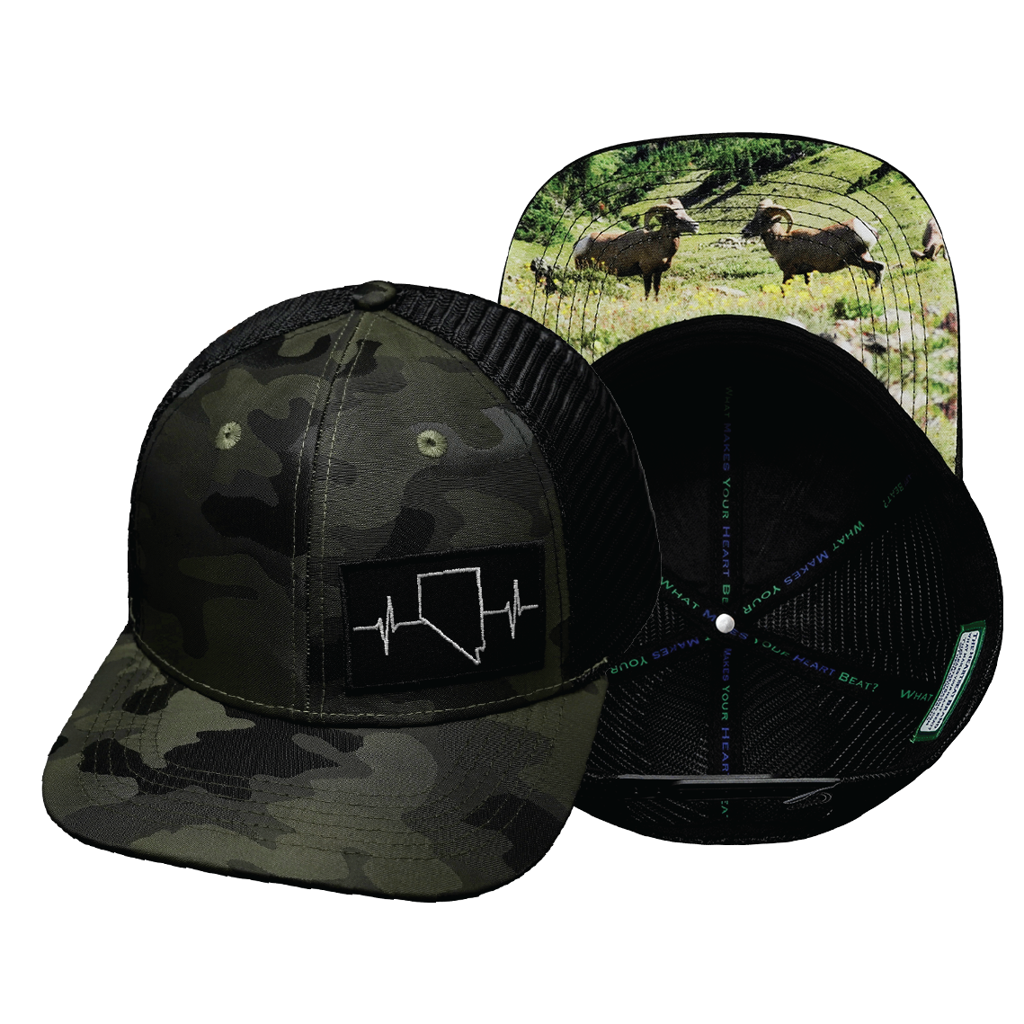 Nevada - 6 Panel - Green Camo / Black (Unisex)