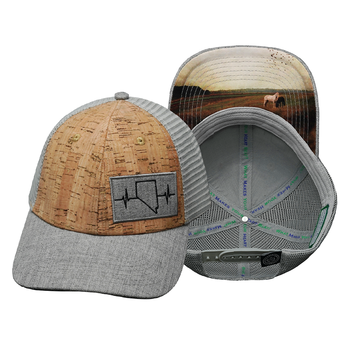 Nevada - 6 Panel - Shallow Fit - Cork - Heather Gray (Unisex)