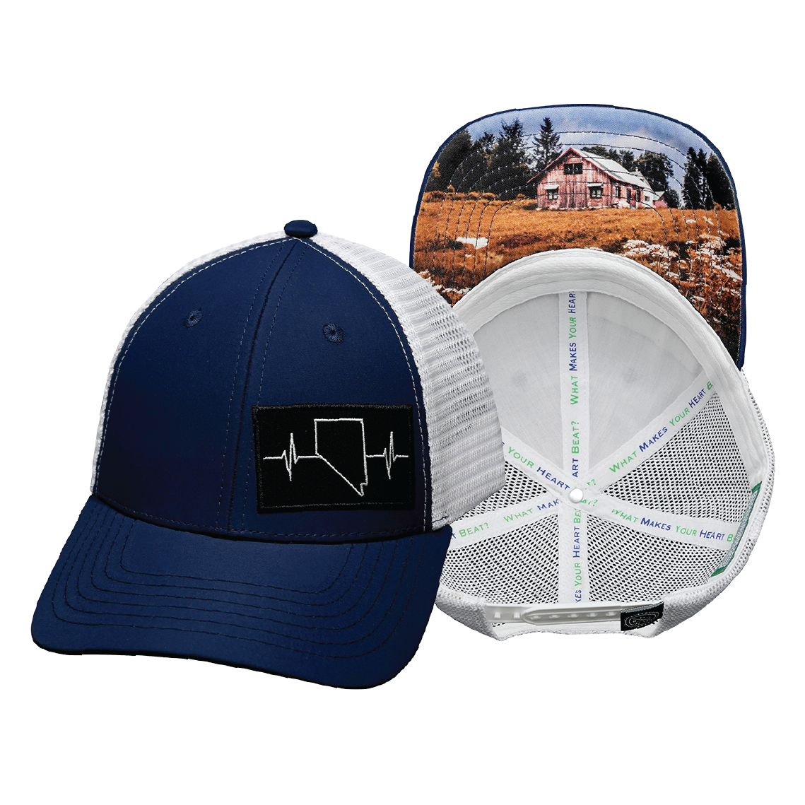 Nevada - 6 Panel - Shallow Fit - Navy / White (Unisex)