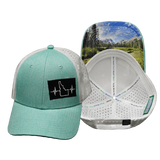 Idaho - 6 Panel - Shallow Fit - Pony Tail - Teal / White (Unisex)