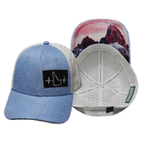 Idaho - 6 Panel - Shallow Fit - Pony Tail - Light Blue / White - Laser Mesh (Unisex)