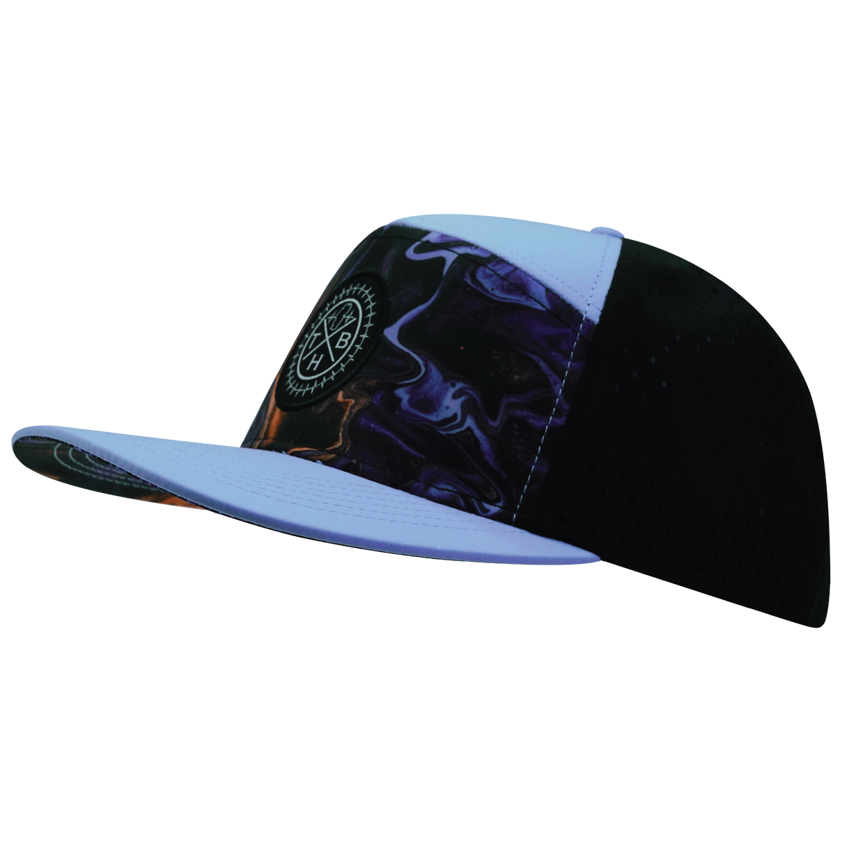 **YOUTH** THB  - 7 Panel - Midnight Mirage - Baby Blue / Black - Laser Mesh (Unisex)