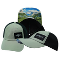 Mountains - 6 Panel - Unstructured - Green / Black - Laser Mesh (Unisex)