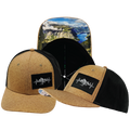 Mountains - 6 Panel - Tan Textured / Black - Laser Mesh (Unisex)