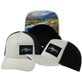Mountains - 5 Panel - Structured - Corduroy - Cream / Black - Laser Mesh (Unisex)