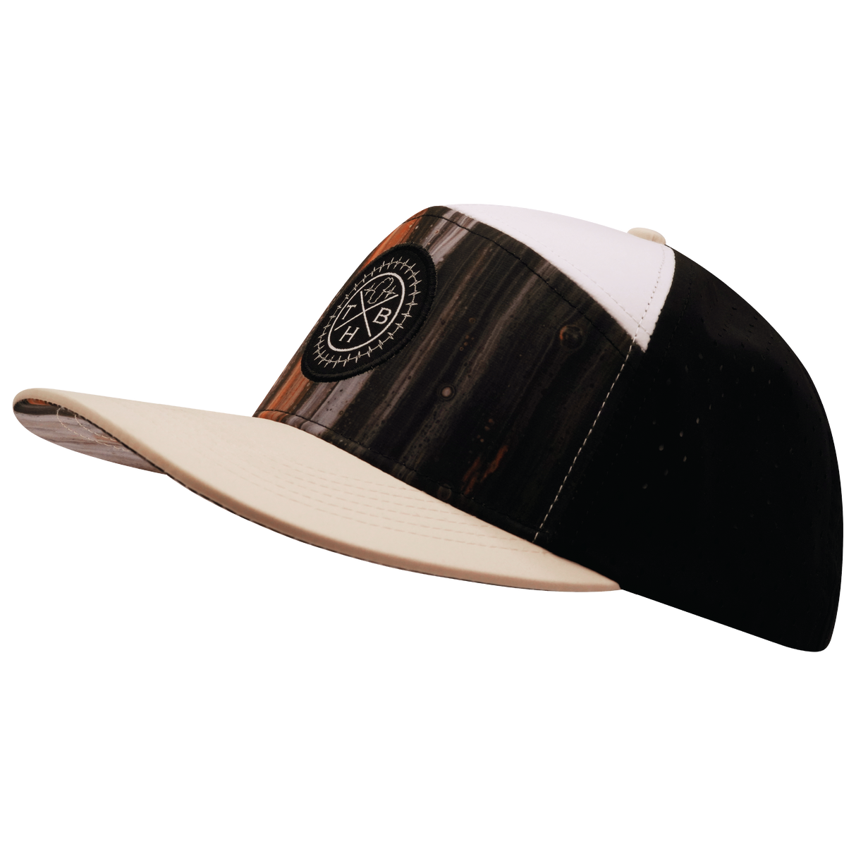 **YOUTH** THB  - 7 Panel - Mystic Tree - Cream / White / Black - Laser Mesh (Unisex)