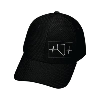 Nevada - 6 Panel - AirMesh - Athletic Fit - Black - Fabric Back (Unisex)