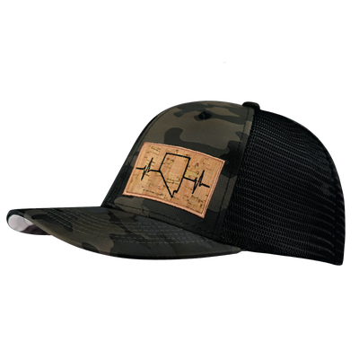 Nevada - 6 Panel - Tan Camo / Black - Trucker Mesh (Unisex)