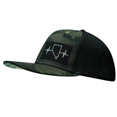 Nevada - 6 Panel - Green Camo / Black - Trucker Mesh (Unisex)