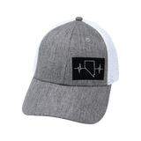 Nevada - 6 Panel - Shallow Fit - Pony Tail - Heather Gray / White - Laser Mesh (Unisex)
