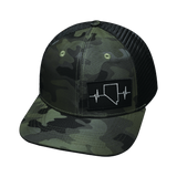 Nevada - 6 Panel - Green Camo / Black - Trucker Mesh (Unisex)