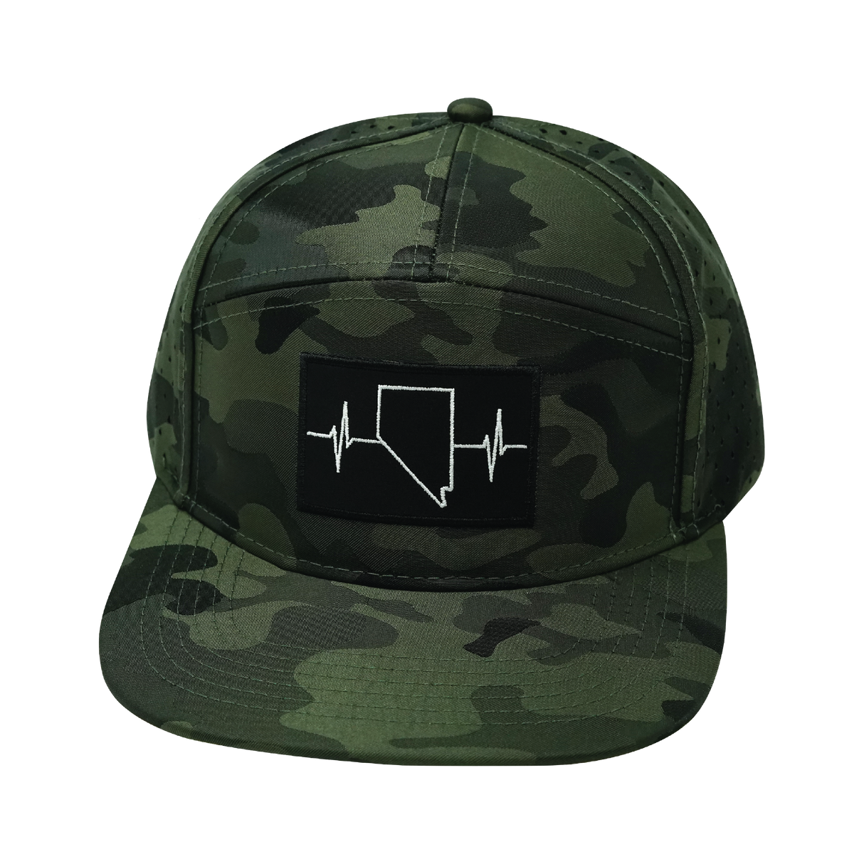 Nevada - 7 Panel - Green Camo - Laser  Mesh (Unisex)