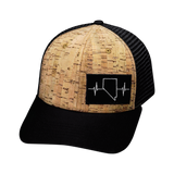 Nevada - 6 Panel - Cork - Black - Trucker Mesh (Unisex)