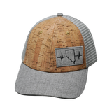 Nevada - 6 Panel - Shallow Fit - Cork - Heather Gray - Trucker Mesh (Unisex)
