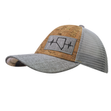Nevada - 6 Panel - Shallow Fit - Cork - Heather Gray - Trucker Mesh (Unisex)